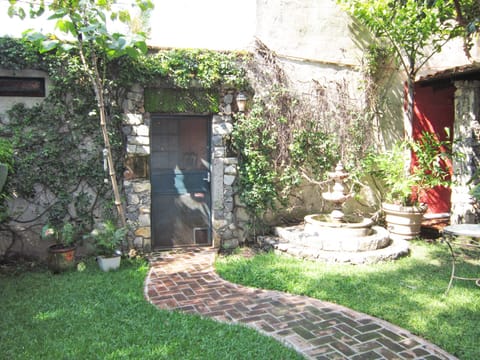 View of the back of Casa Barbara from garden.