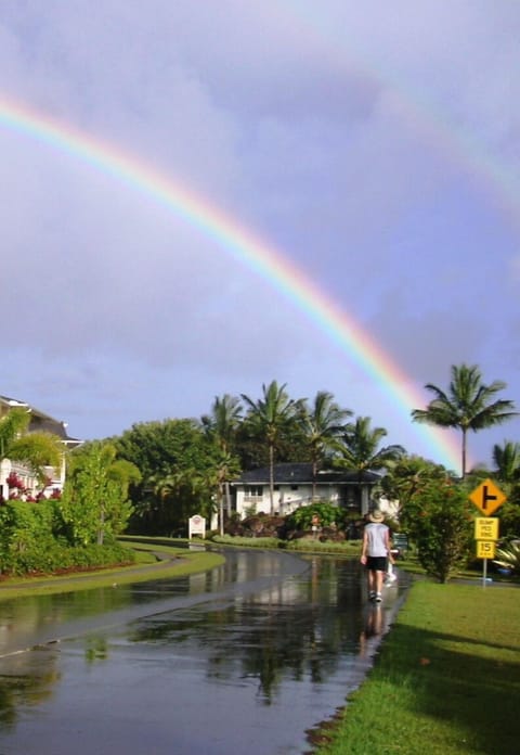 Rainbow at the end of the road