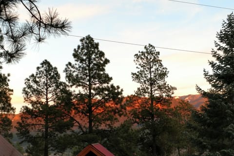 Alpenglow sunset view from the deck