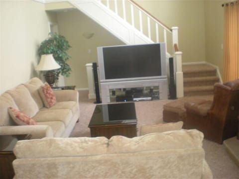 Living area with HD television and bluray entertainment system