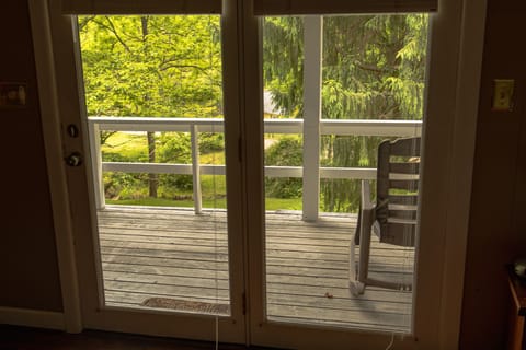 Front porch view through master bed room.