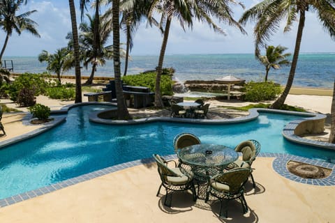 Ocean front pool and BBQ grill