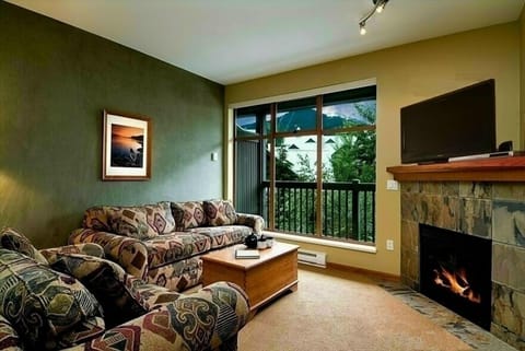 Living area | Smart TV, fireplace, music library, stereo