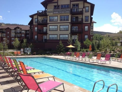 Swimming and hot tub soaking during summer and ski season at Ranch Hall.
