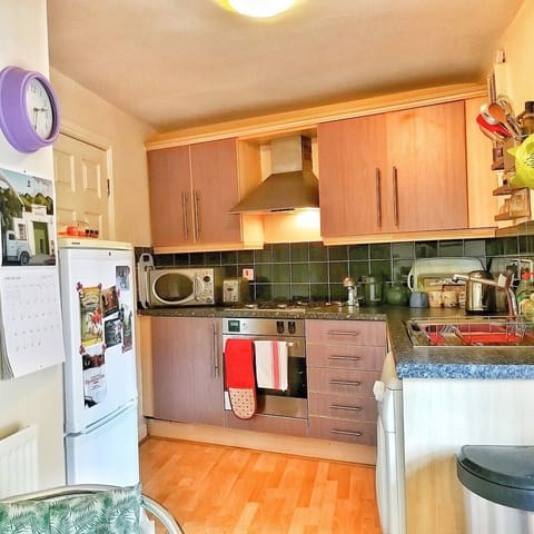 You’ll find the kitchen fully equipped and stocked with cooking basics