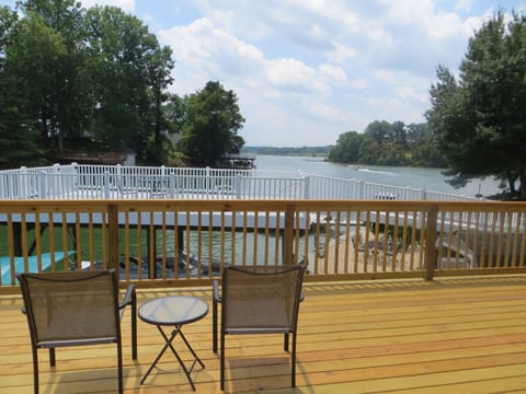 View to the lake from dock deck