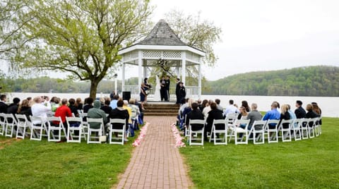 Outdoor banquet area