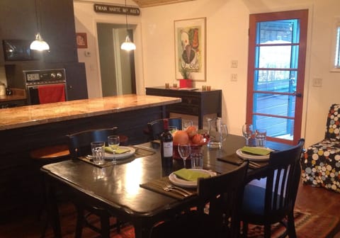 Dining table seats six