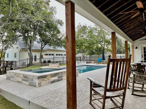 View from the master bedroom back porch. 
