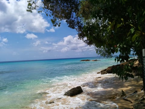 On the beach, sun loungers, beach towels