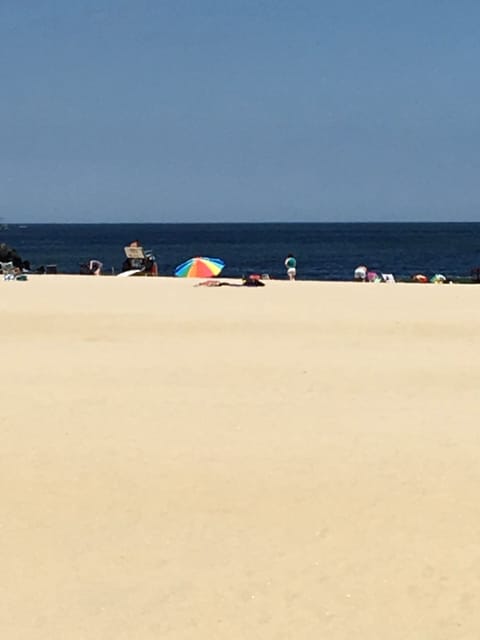 Beach nearby, sun loungers