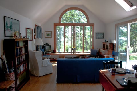 Living room | TV, DVD player, books, music library