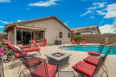 Relax by the Heated Pool & Enjoy the gas Firepit at night