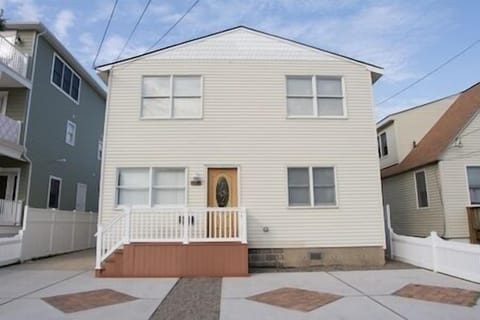 This is a Beach Block, Second Floor Condo that includes two off street parking spaces, six Beach Tags and is steps to the Guarded Pristine Brigantine Island Beach.