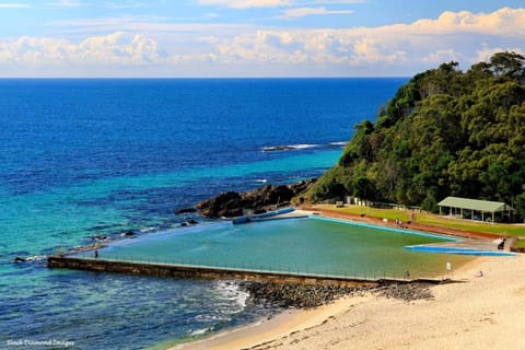 Beach nearby, sun loungers