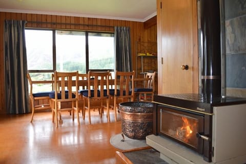 Cosy wood fire (firewood supplied), warming lounge and dining room in winter.