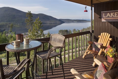 Deck overlooking Grand and Shadow Mountain Lakes