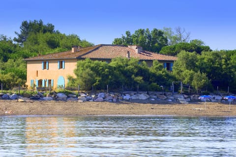The villa seen from the sea.