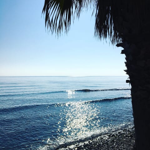 Beach nearby, sun loungers