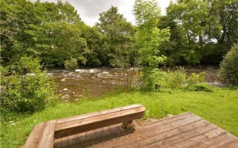 Blackwater river running along the bottom of the garden