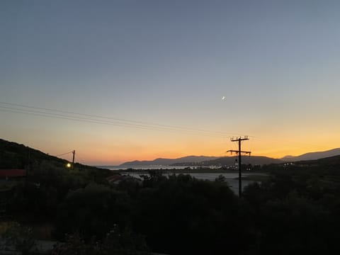 View from upper veranda at sunset (West)