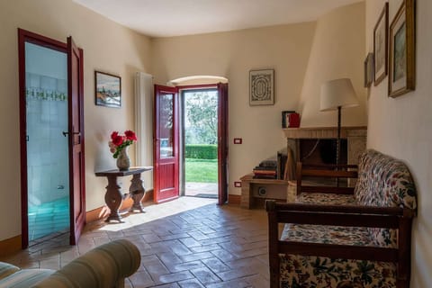 Fireplace, table tennis, books