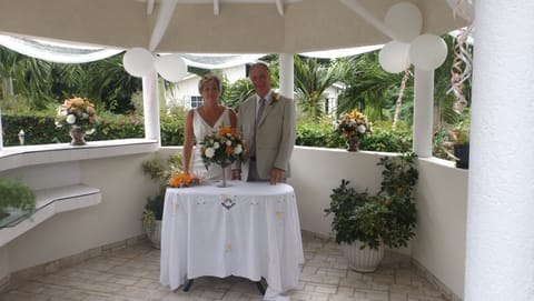 Outdoor banquet area