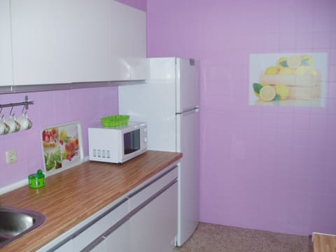 Fridge, microwave, oven, coffee/tea maker