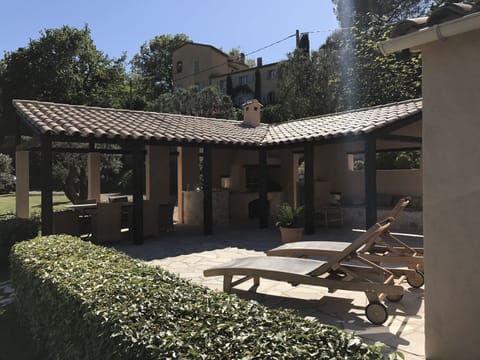 Outside Terrace area with stunning views, BBQ area and table/seating for 10