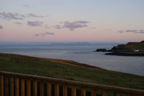 View from patio with mainland in the distance.