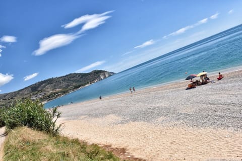 Beach nearby, sun loungers