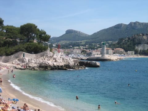 Beach nearby, sun loungers