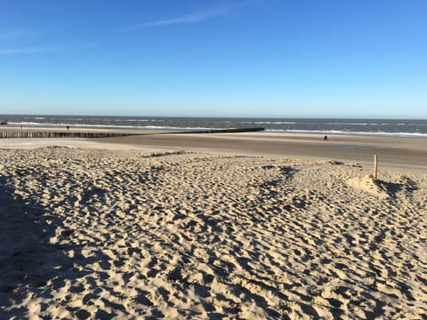 Beach nearby, sun loungers