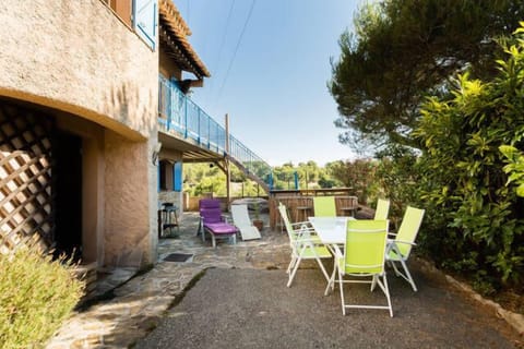 court with garden furniture