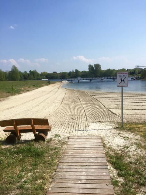 Beach nearby, sun loungers