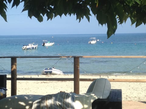 Beach nearby, sun loungers