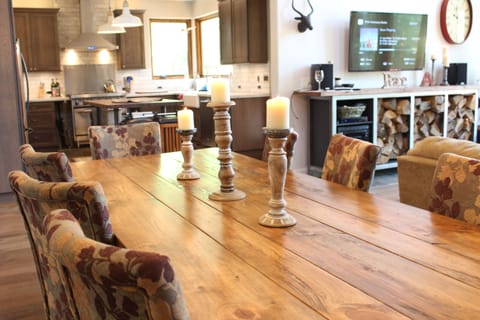 This handmade table seats 10.