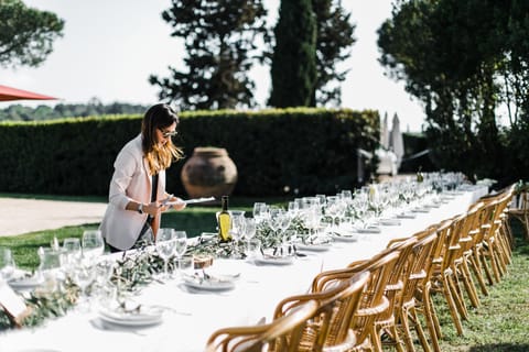 Outdoor banquet area