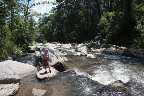 Rock climbing at the nearby town of Chimney Rock.