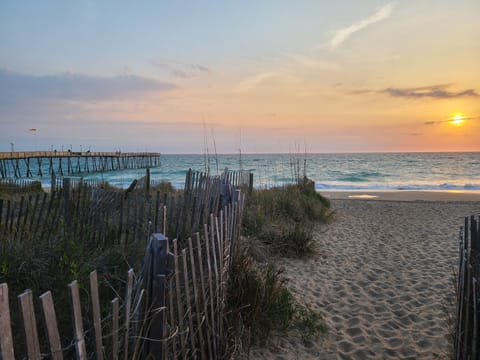 Beach nearby, sun loungers