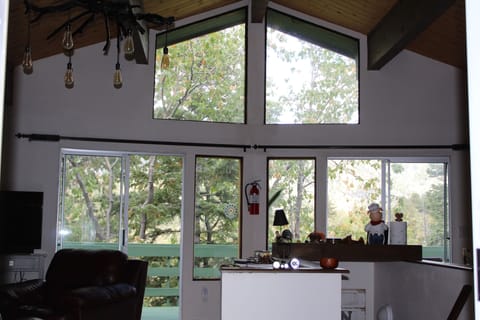 Living room facing the deck