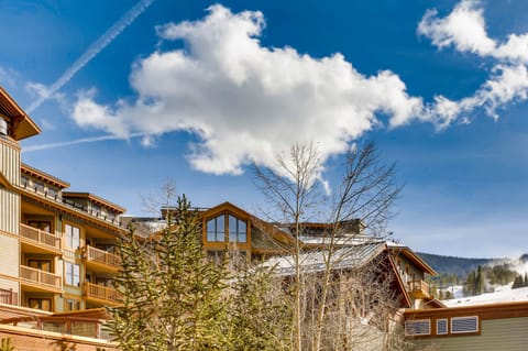 View looking up at the condo.