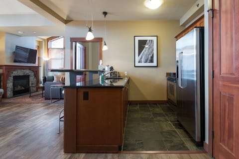 Chef's kitchen with full oven, microwave and high end appliances