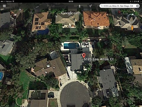 AERIAL VIEW....CK OUT GOOGLE EARTH YOURSELF...HUGE YARD AND POOL AREA