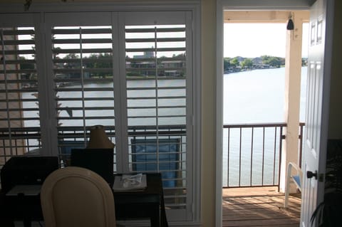 Walk out to upper deck from master bedroom.