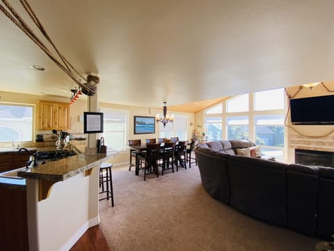 kitchen and living area