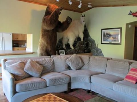 Enjoy our Kodiak Bear and Mountain Goat right in the living room.  