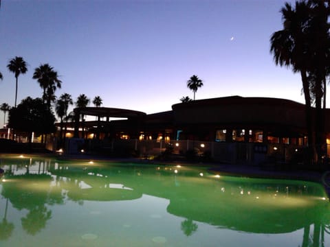 Outdoor pool, a heated pool