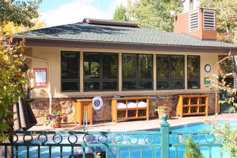 Pool and hot tub located by the fitness center.  