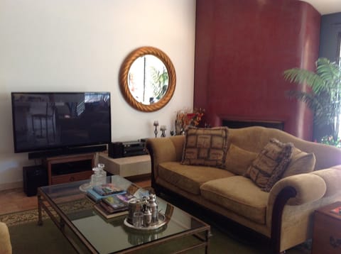 Living area | Flat-screen TV, fireplace, DVD player, toys